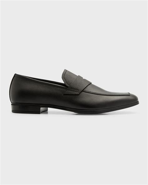 prada brown penny loafers|Prada saffiano leather penny loafer.